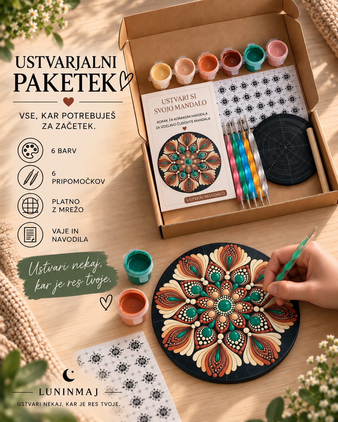 Ustvarjalni DOT MANDALA paket – GOZDNA
