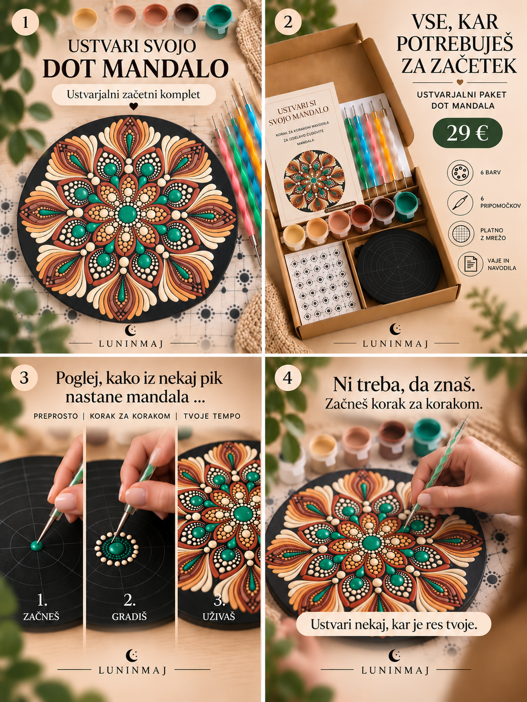 Ustvarjalni DOT MANDALA paket – GOZDNA