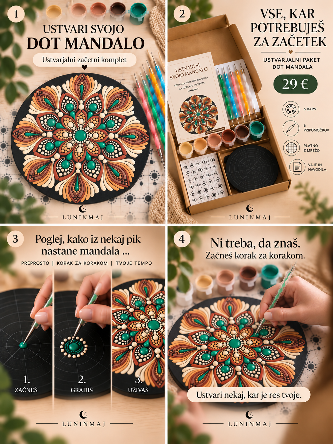 Ustvarjalni DOT MANDALA paket – GOZDNA