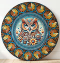Originalna mixed media mandala s sovo 40 cm – LUNINMAJ