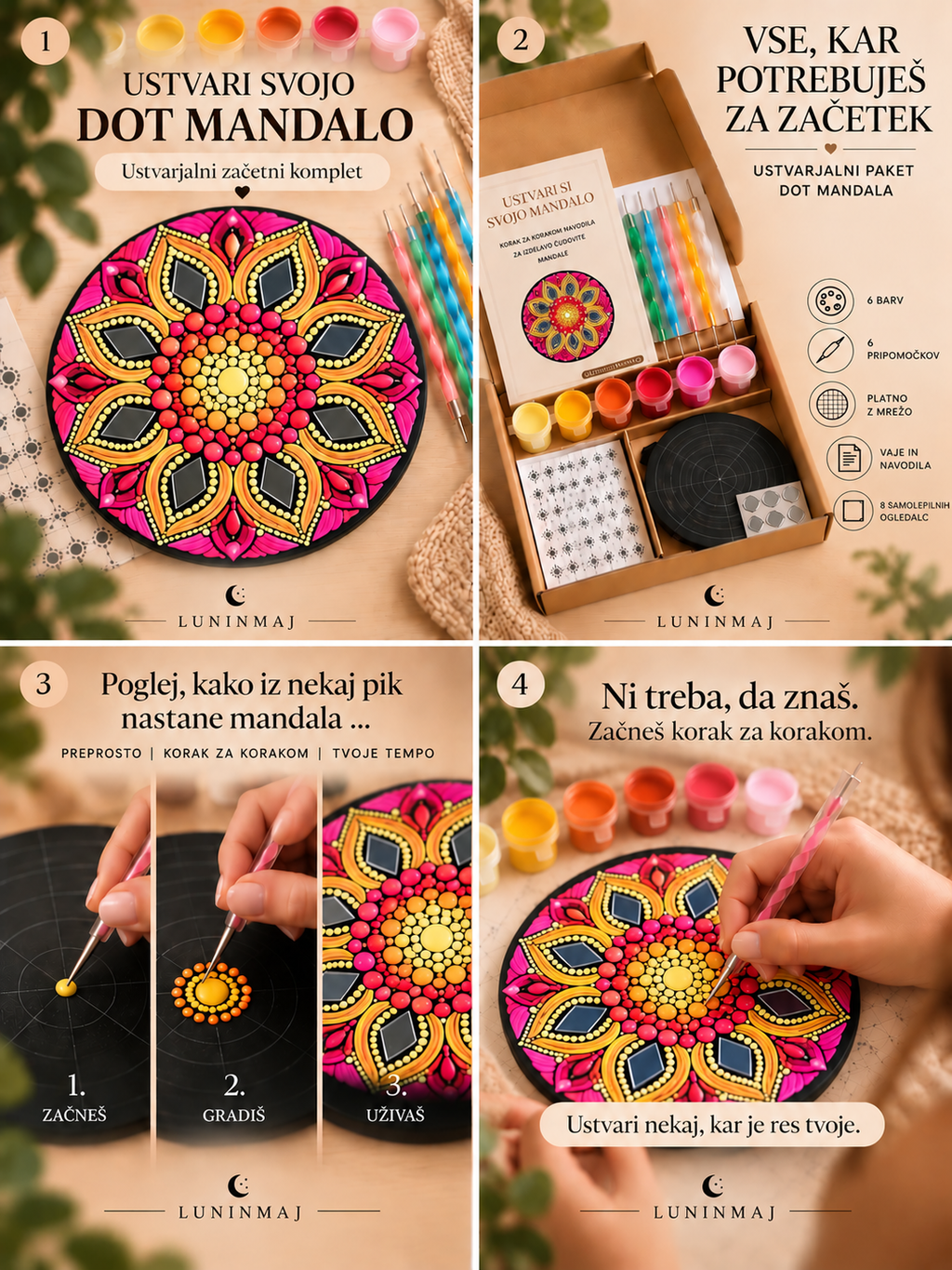 Ustvarjalni DOT MANDALA paket - Soncni zahod