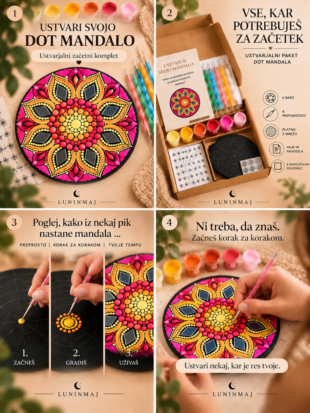 Ustvarjalni DOT MANDALA paket - Soncni zahod
